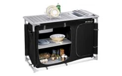 Berger Camping Kitchen With Sink Unit, Black