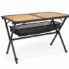 Berger Aluminum Bamboo Roll Table Black